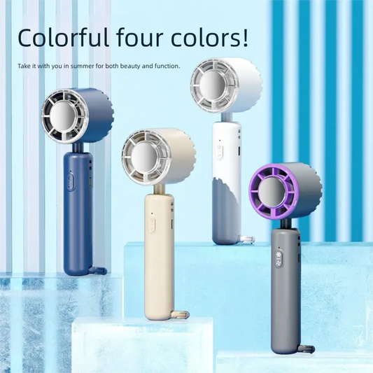 Khaki Portable Ice Cooling Handheld Fan USB Rechargeable 2000mAh Silent Battery Fan for Office and Outdoor Use Personal Cooling Solution for Local Professionals - Image 2