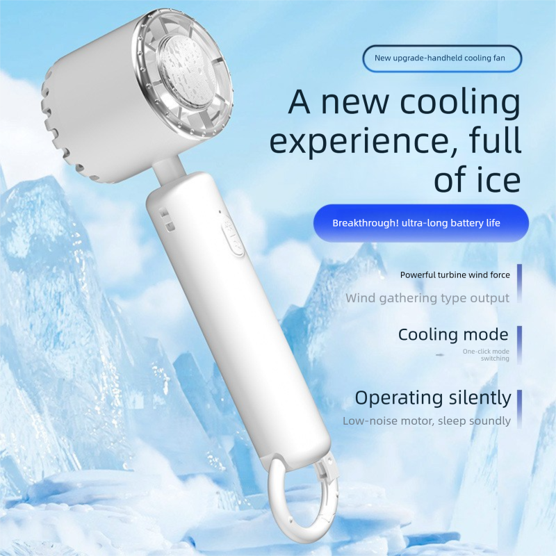 Khaki Portable Ice Cooling Handheld Fan USB Rechargeable 2000mAh Silent Battery Fan for Office and Outdoor Use Personal Cooling Solution for Local Professionals - Image 5