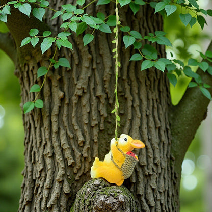 Weatherproof Resin Climbing Rabbit Figurine with Hanging Vine Rope for Garden Tree Decor Cute Animal Pendant for Local Standard Courtyard Spaces - Image 2
