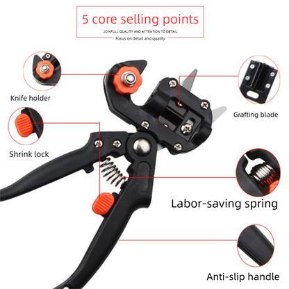 Black Handheld Grafting Shear with Replaceable Blades and Pruning Function for Tree Grafting and Branch Trimming Professional Garden Tool Local Standard Fit - Image 3