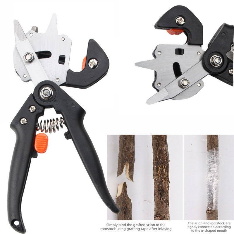 Orange Handheld Grafting Shear with Replaceable Blades and Pruning Function for Tree Grafting and Branch Trimming Professional Garden Tool Local Standard Fit - Image 2