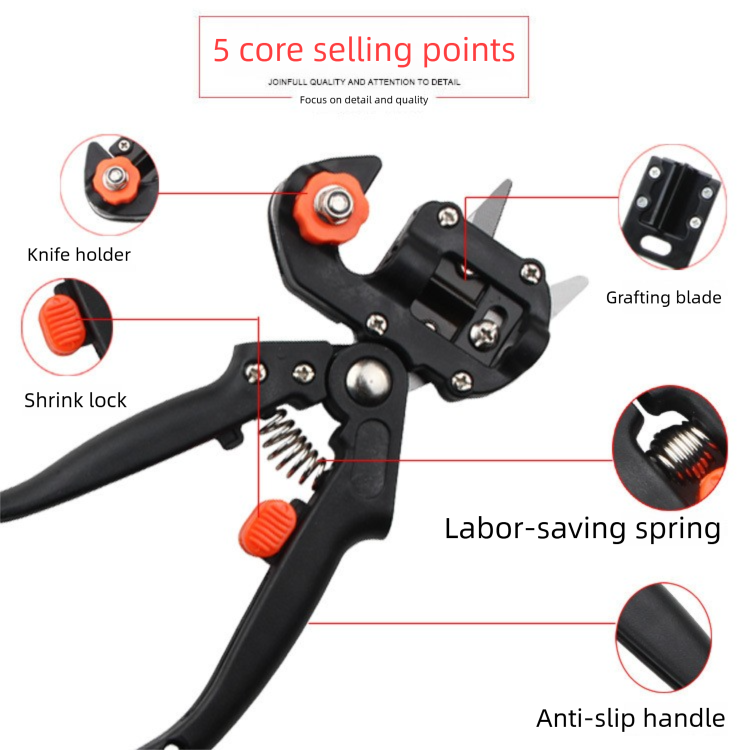 Orange Handheld Grafting Shear with Replaceable Blades and Pruning Function for Tree Grafting and Branch Trimming Professional Garden Tool Local Standard Fit - Image 3