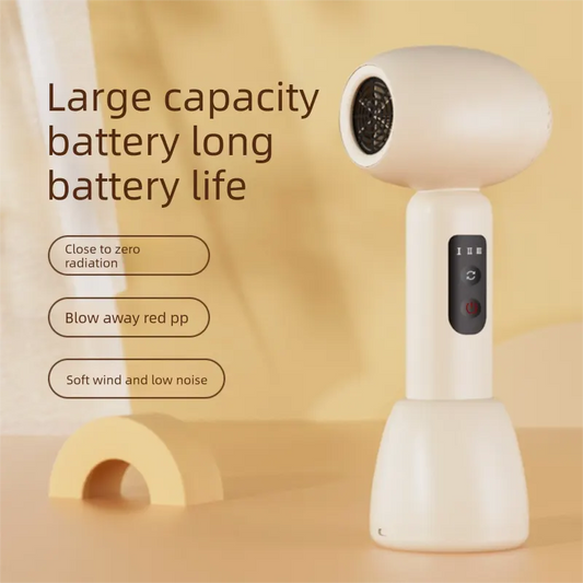 White Wireless Baby Hair Dryer with Constant Temperature and Negative Ion Technology for Gentle Hair and Skin Care, Ideal for Infants and Toddlers - Image 2