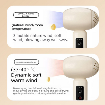 Pink Wireless Baby Hair Dryer with Constant Temperature and Negative Ion Technology for Gentle Hair and Skin Care, Ideal for Infants and Toddlers - Image 3