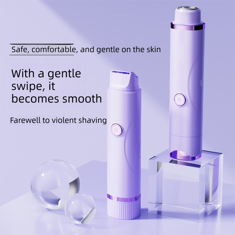 Pink Electric Hair Remover for Women 2-in-1 Dual Head Trimmer and Shaver with Ceramic Blades IPX7 Waterproof for Painless Full Body and Bikini Grooming - Image 3