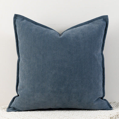 Classic Blue Nordic Herringbone Chenille Pillowcases 2 Pack 45x45cm for Sofa and Bed Soft Decorative Cushion Covers No Inserts Included Local Standard Fit Home Styling
