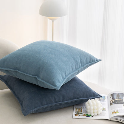 Classic Blue Nordic Herringbone Chenille Pillowcases 2 Pack 45x45cm for Sofa and Bed Soft Decorative Cushion Covers No Inserts Included Local Standard Fit Home Styling - Image 2