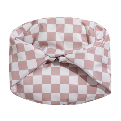 Coffee Grid Premium Double-Layer Waterproof Shower Cap for Women Long Hair Protection Stylish Reusable Bath Hat for Professional Hair Care at Local Spas and Homes - Image 2
