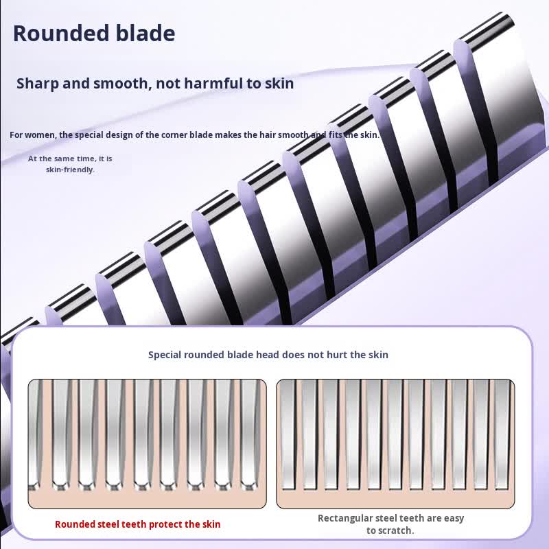 Purple Electric Hair Remover for Women Dual-Head Design Wireless Rechargeable Trimmer for Bikini and Full Body Painless Grooming for Local Professionals - Image 4