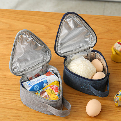 3-PCS Black Triangular Insulated Lunch Bag with Food-Grade Aluminum Lining for Heat Preservation and Freshness, Ideal for Meals, Snacks, Eggs, and Milk on the Go - Image 4