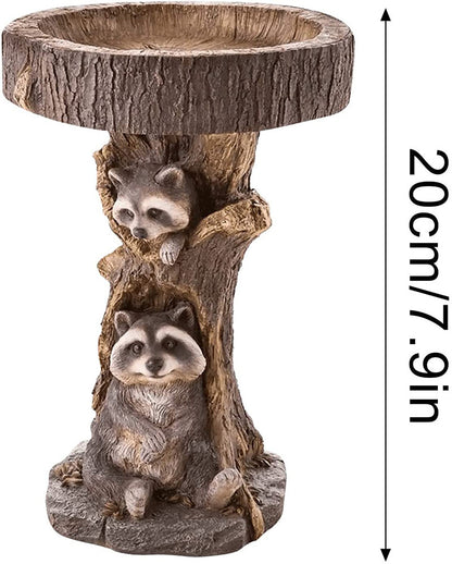 Raccoon Resin Bird Feeder with Natural Stump Design for Garden and Outdoor Decor, Ideal for Attracting Birds and Enhancing Yard Aesthetics - Image 3