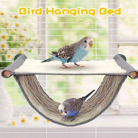 2-Pack White Bird Hammock Bed for Parrots, Budgies, and Small Pets – Warm, Soft, Washable Hanging Nest with Easy Installation for Cage or Window Use(Size: L) - Image 3