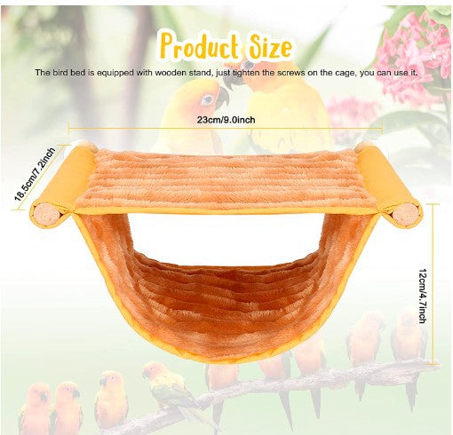 2-Pack Grey Bird Hammock Bed for Parrots, Budgies, and Small Pets – Warm, Soft, Washable Hanging Nest with Easy Installation for Cage or Window Use(Size: L) - Image 4