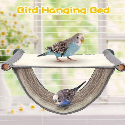 2-Pack White Bird Hammock Bed for Parrots, Budgies, and Small Pets – Warm, Soft, Washable Hanging Nest with Easy Installation for Cage or Window Use(Size: S) - Image 3