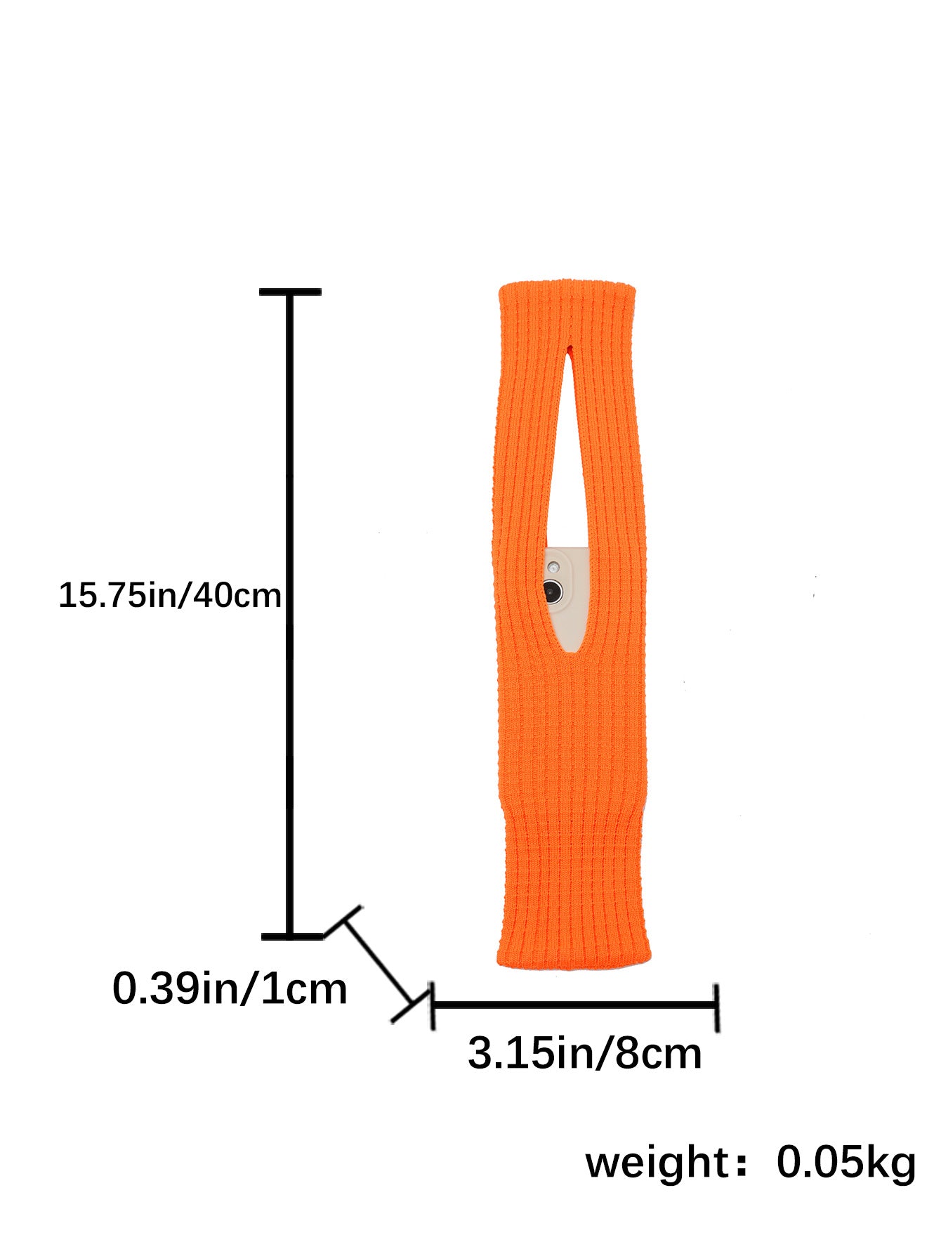 Black High-Elastic Knit Short Phone Sling Bag – Compact Streetwear Accessory for iPhone, Minimalist Single Shoulder Carry with Stretchy Ribbed Design - Image 5