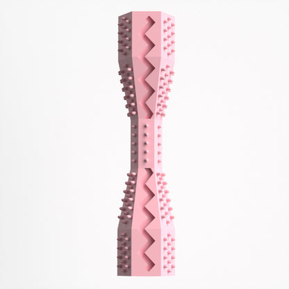 2-Pack Pink Hexagonal Pet Chew Toy – Durable Rubber Dog & Cat Teething Stick for Dental Care, Biting Relief and Mental Stimulation