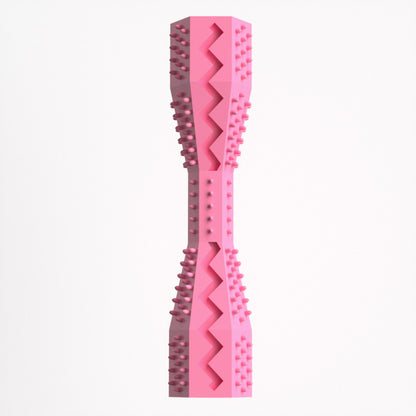 2-Pack Rose red Hexagonal Pet Chew Toy – Durable Rubber Dog & Cat Teething Stick for Dental Care, Biting Relief and Mental Stimulation