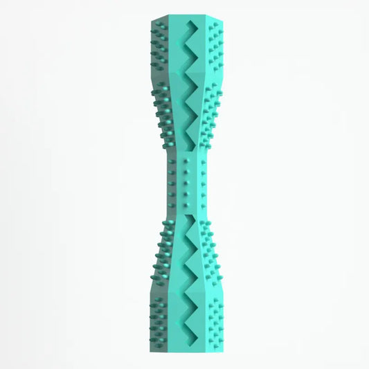 2-Pack Peacock blue Hexagonal Pet Chew Toy – Durable Rubber Dog & Cat Teething Stick for Dental Care, Biting Relief and Mental Stimulation