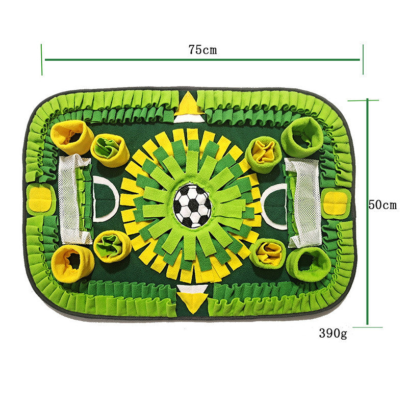 Interactive Dog & Cat Snuffle Mat – Football Field Design Puzzle Feeding Mat for Mental Stimulation, Slow Feeding, and Anxiety Relief - Image 2