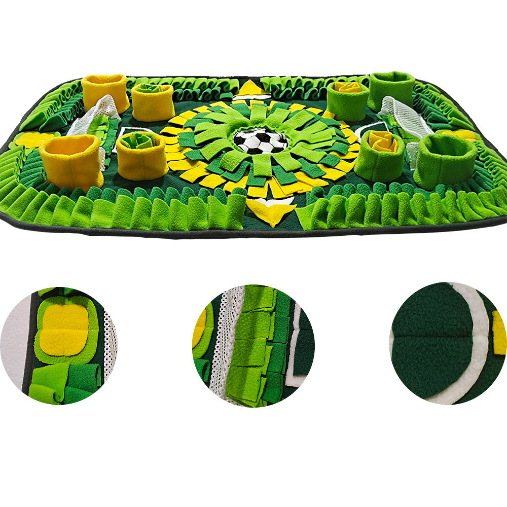 Interactive Dog & Cat Snuffle Mat – Football Field Design Puzzle Feeding Mat for Mental Stimulation, Slow Feeding, and Anxiety Relief - Image 3