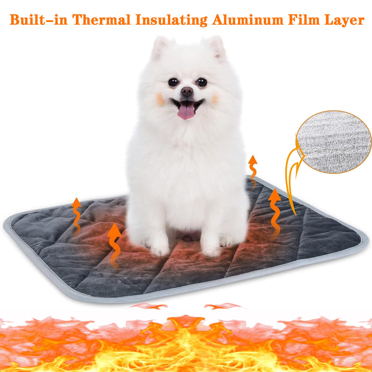 Self-Warming Pet Mat with Heat Reflective Technology for Dogs and Cats Waterproof No Electricity Needed Comfortable Winter Pad for Local Pet Owners(40*50cm) - Image 2