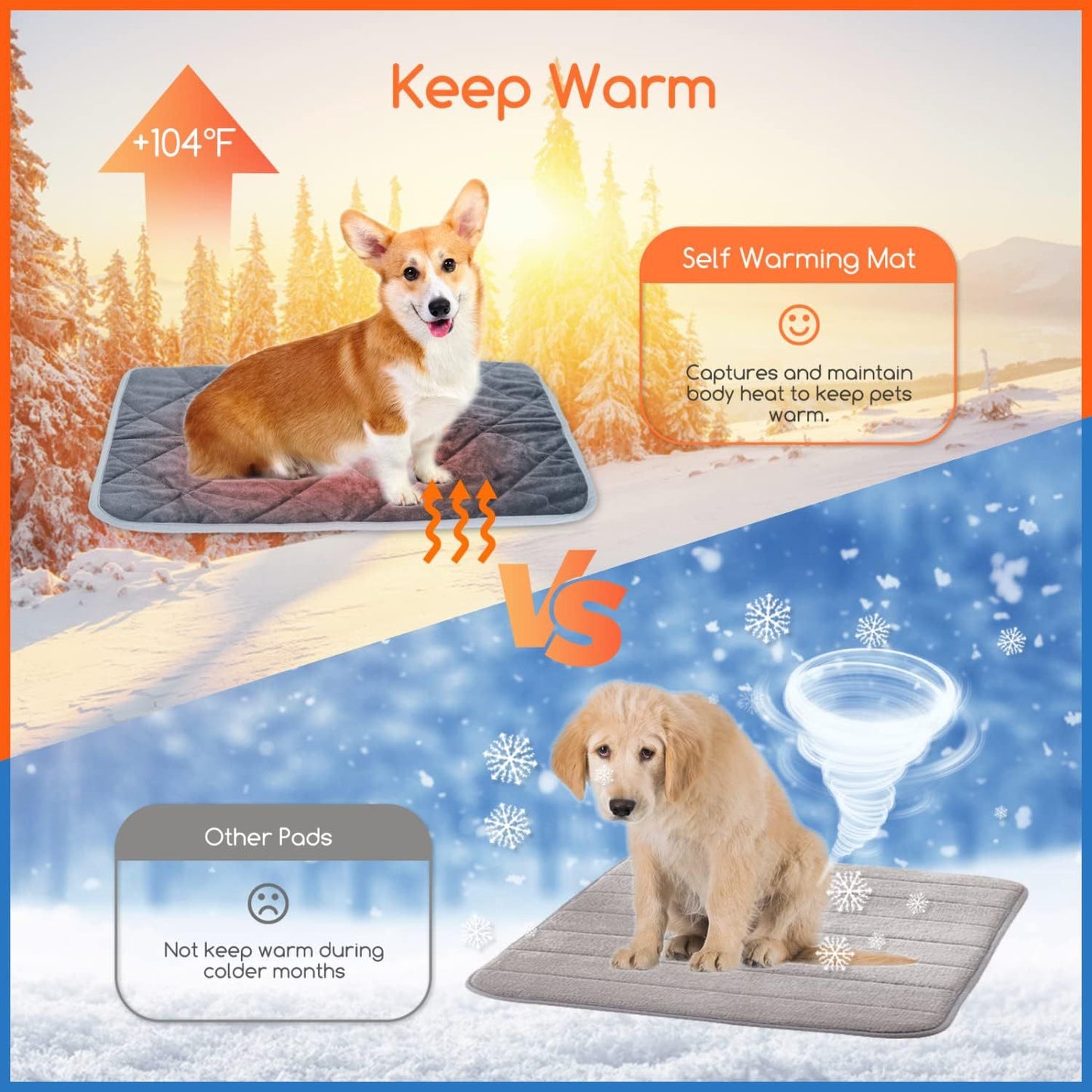 Self-Warming Pet Mat with Heat Reflective Technology for Dogs and Cats Waterproof No Electricity Needed Comfortable Winter Pad for Local Pet Owners(48*70cm) - Image 4