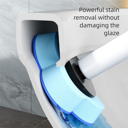 White Disposable Toilet Brush Set with Built-in Cleaner – Wall-Mountable, No-Drill Bathroom Cleaning Kit with Replaceable Heads(5 ocean-cleaning cotton pads) - Image 5