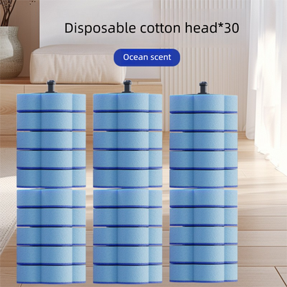 Disposable Toilet Brush Refills – 30-Pack Replacement Heads with Built-in Cleaning Solution, Odor-Resistant & Deep-Cleaning Sponge Design