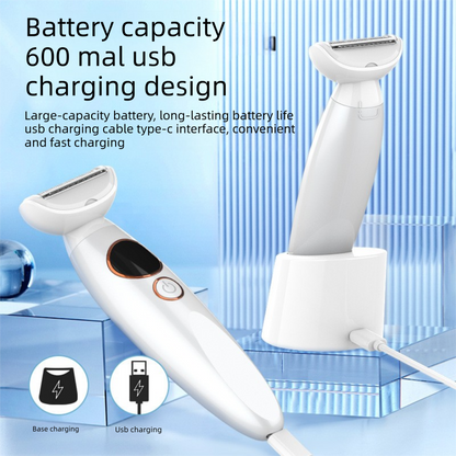 White 5-in-1 Women's Hair Removal Epilator – Multi-Function Body Grooming Kit with Waterproof Design, LED Display & USB Charging - Image 4