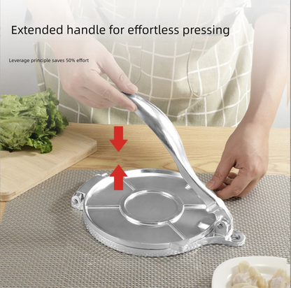 Black Manual Dough Press – Aluminum Alloy Cake & Tortilla Press for Homemade Baking and Cooking(16cm) - Image 3