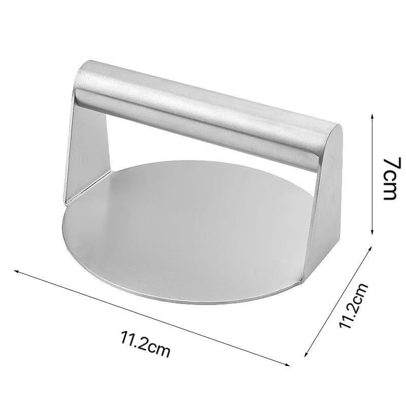 2-PCS Stainless Steel Meat Press Mold 11.2cm Diameter for Burger Patties, Steak, Dough & Rice Rolls – Heavy-Duty Kitchen Tool - Image 2