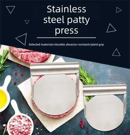 2-PCS Stainless Steel Meat Press Mold 11.2cm Diameter for Burger Patties, Steak, Dough & Rice Rolls – Heavy-Duty Kitchen Tool - Image 3