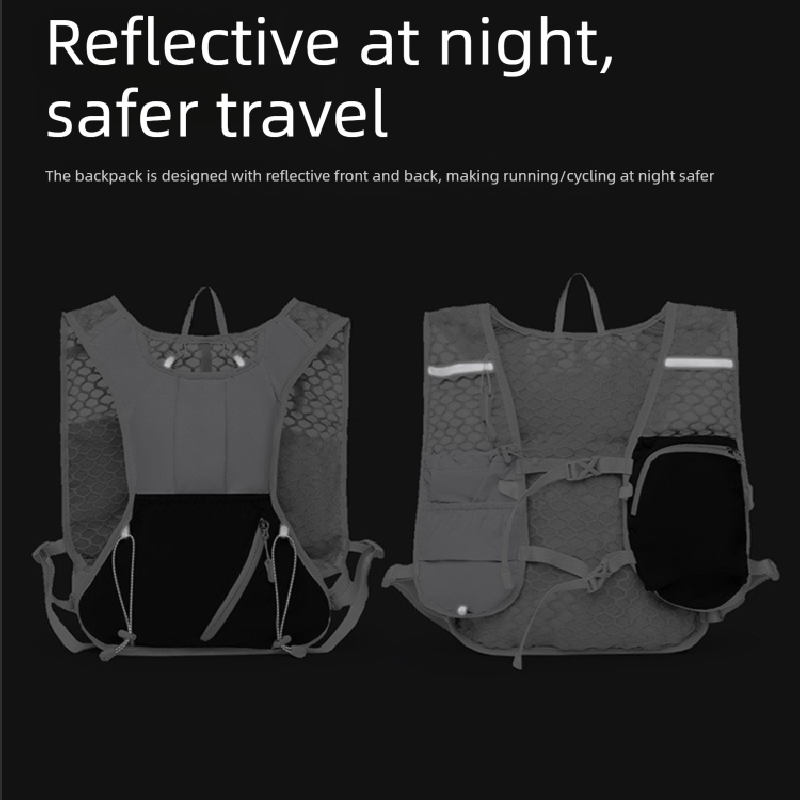 White and blue Lightweight Hydration Backpack with 2L Water Bladder Compartment – Ideal for Running, Cycling, Hiking, and Outdoor Activities - Image 6