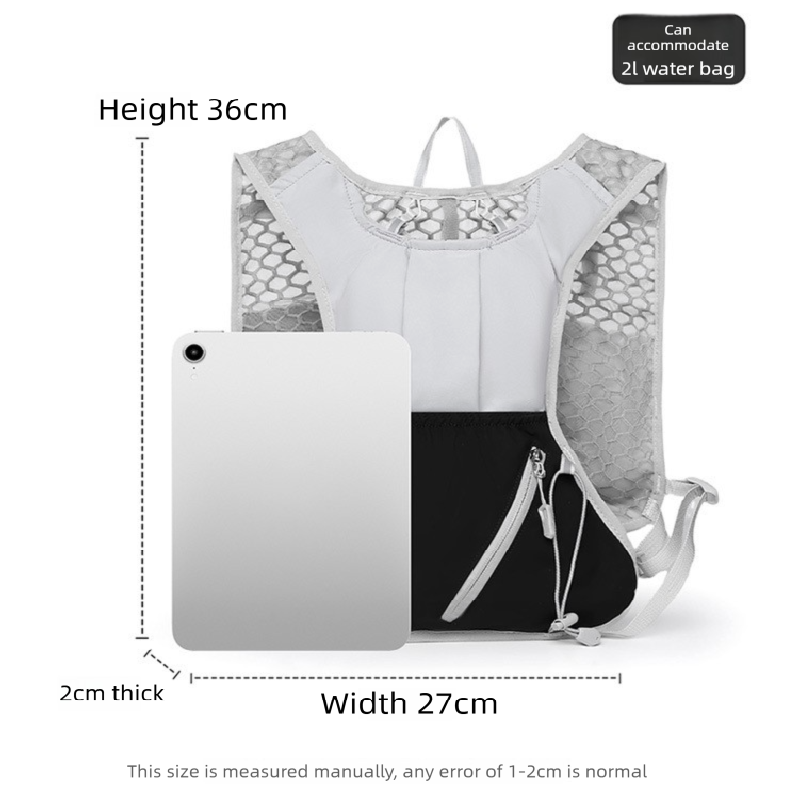 White and blue Lightweight Hydration Backpack with 2L Water Bladder Compartment – Ideal for Running, Cycling, Hiking, and Outdoor Activities - Image 9