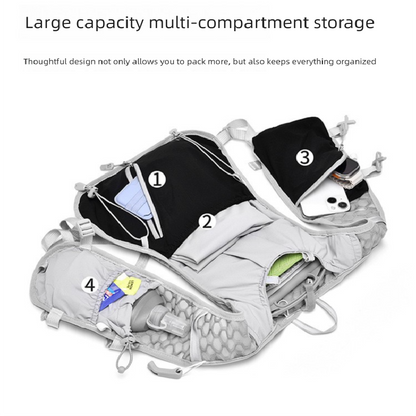 Grey and black Lightweight Hydration Backpack with 2L Water Bladder Compartment – Ideal for Running, Cycling, Hiking, and Outdoor Activities - Image 7