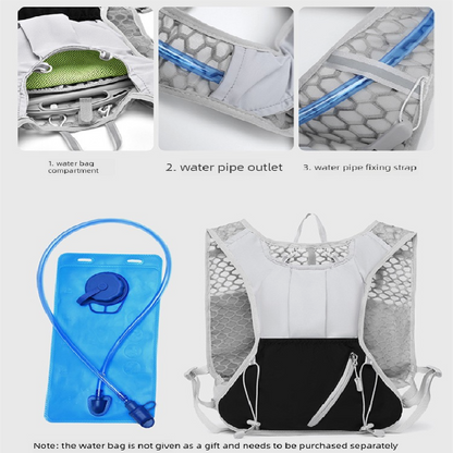 Green and yellow Lightweight Hydration Backpack with 2L Water Bladder Compartment – Ideal for Running, Cycling, Hiking, and Outdoor Activities - Image 8