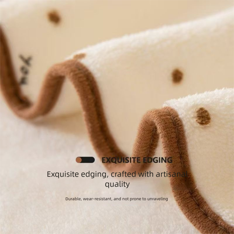 5-Pack Beige Soft Absorbent Face Towels with Bear Pattern Design – Quick-Drying Plush Towel Set for Bath and Daily Use - Image 4