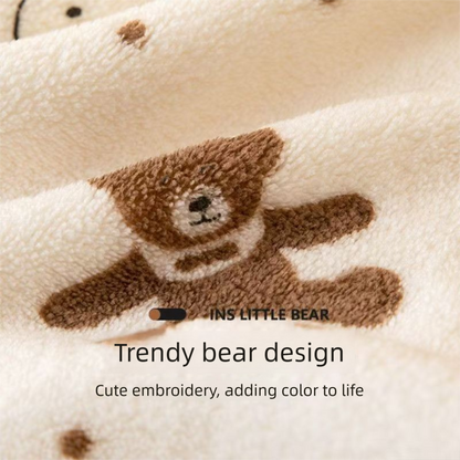5-Pack Green Soft Absorbent Face Towels with Bear Pattern Design – Quick-Drying Plush Towel Set for Bath and Daily Use - Image 7