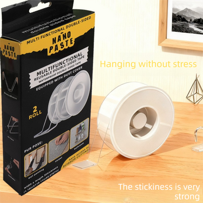 Multifunctional Reusable Nano Double-Sided Tape 2 Rolls with Dust Covers Heavy Duty Mounting Solution for Local Home and Office Organization - Image 2