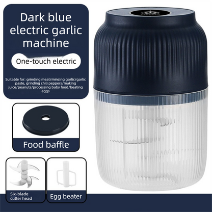 320ml Wireless Electric Garlic Crusher with 6-Blade Blade and Whisk Attachment – Compact Kitchen Chopper for Minced Garlic, Meat, Vegetables & Baby Food