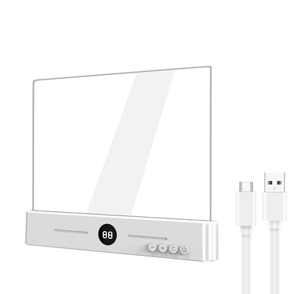 White LED Flat Panel Reading Light with 99m Timer 3 Color Modes Stepless Dimming Rechargeable Eye Protection Book Light for Bedside Dormitory Local Standard