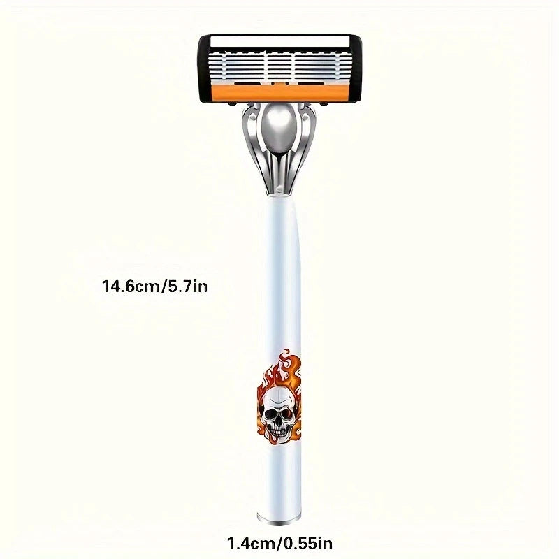 2-Pack 6-Layer Manual Razor with 18 Replacement Blades – Ultra-Close Shave for Men, Stainless Steel Handle with One-Click Blade Change - Image 5