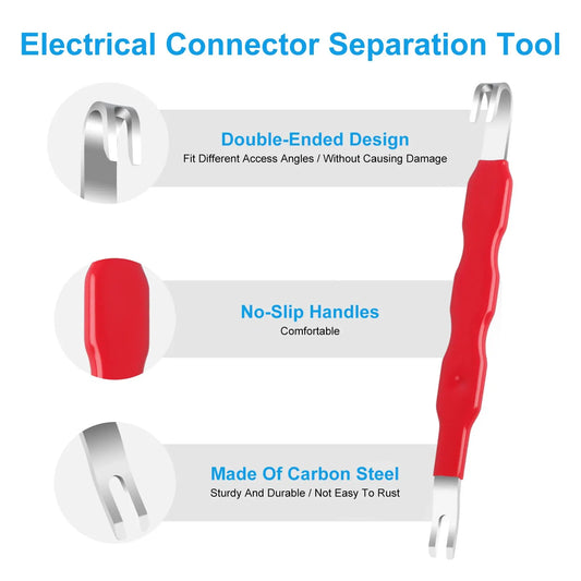 2 Pack Blackish red Electrical Connector Separation Tool for Car Wire Harness Plug Removal and Repair - Image 2