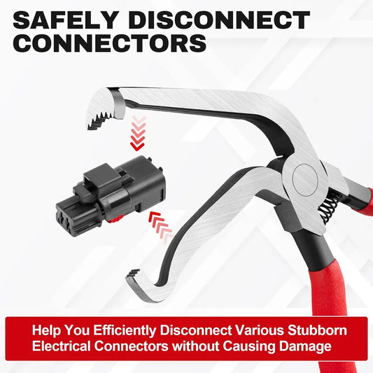Red 3 Piece Automotive Wire Connector Removal Tool Set with Straight Bent and Dual End Pliers for Electrical Harness Disassembly - Image 3