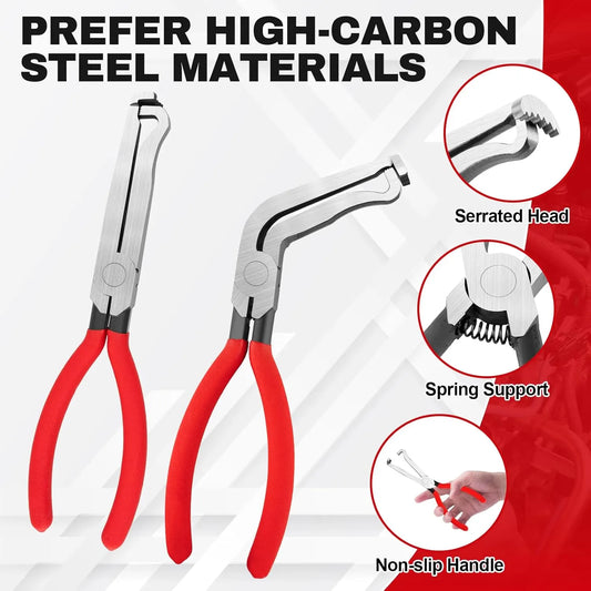 Black 3 Piece Automotive Wire Connector Removal Tool Set with Straight Bent and Dual End Pliers for Electrical Harness Disassembly - Image 2