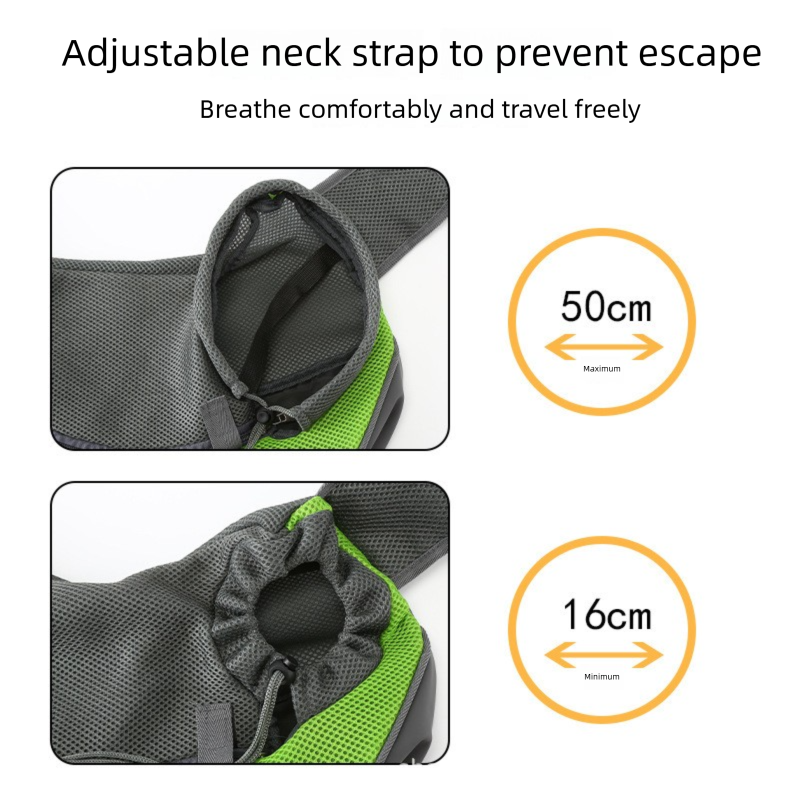 Green Portable Pet Sling Backpack for Small Dogs and Cats – Size S with Breathable Mesh Design - Image 2