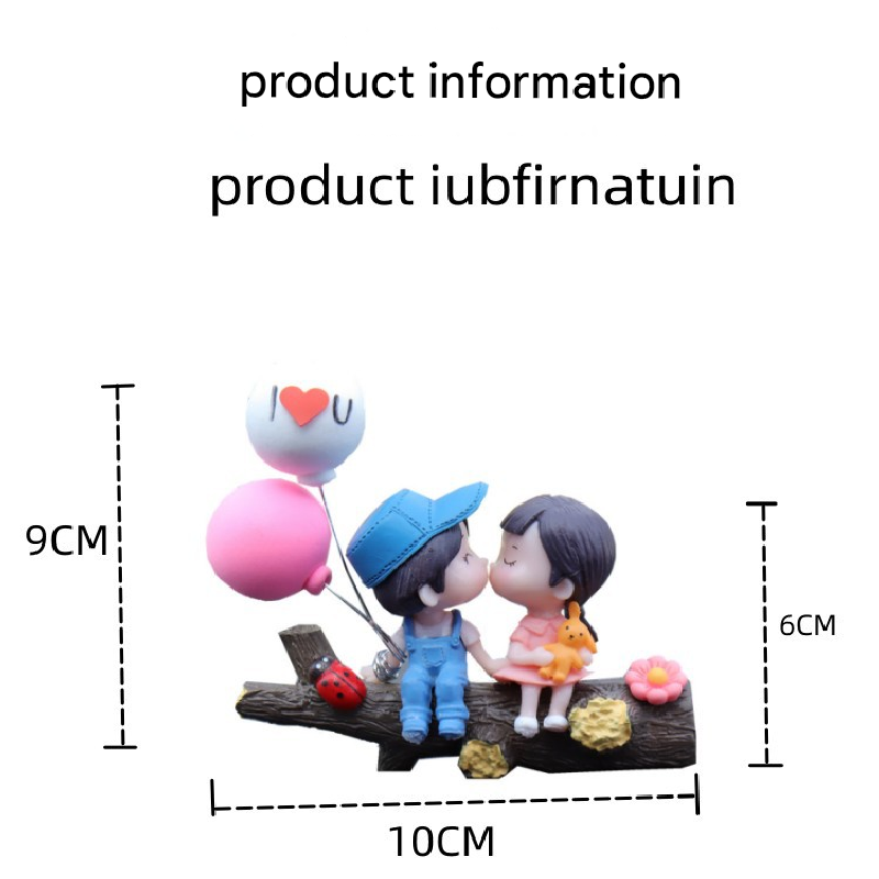 Tree Branch Blue and Pink Couple Balloon Cute Couple Car Ornament for Dashboard – Romantic Interior Decoration for Vehicles - Image 4