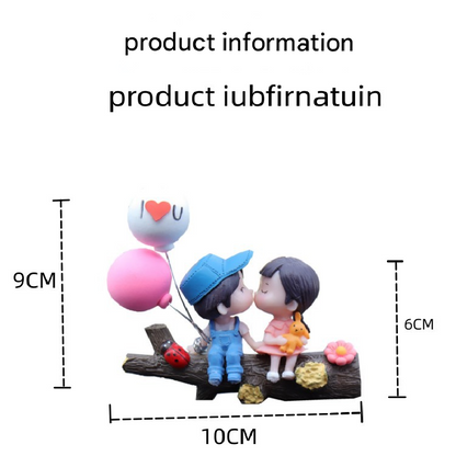 Tree Branch Blue and Pink Couple Balloon Cute Couple Car Ornament for Dashboard – Romantic Interior Decoration for Vehicles - Image 4