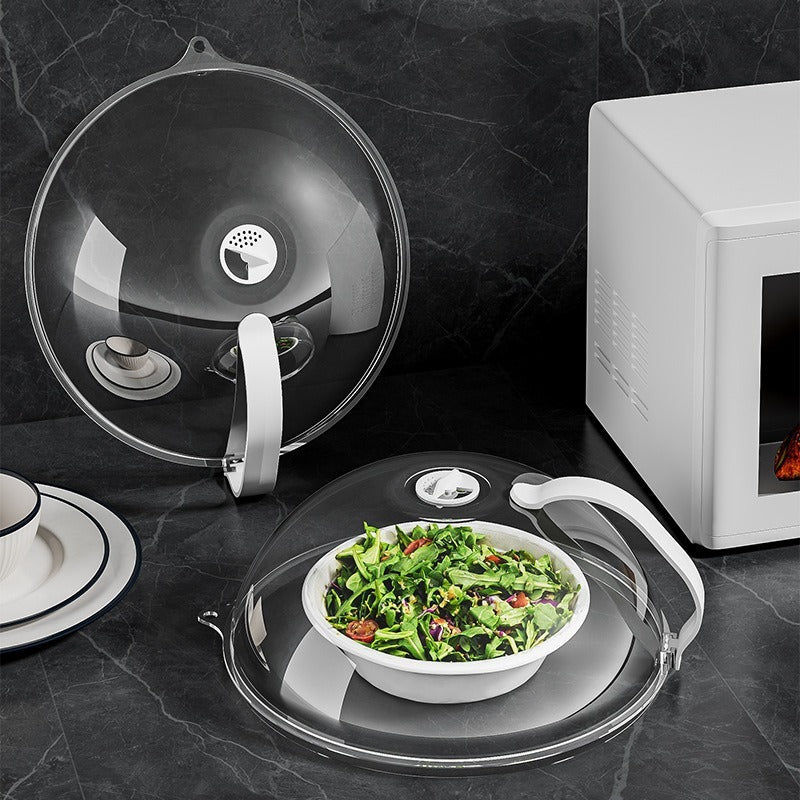 360° Microwave Splash Cover with Rotating Vent and Heat-Resistant Handle – Transparent Food Protector for Cooking, Reheating, and Refrigeration - Image 4