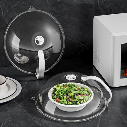 360° Microwave Splash Cover with Rotating Vent and Heat-Resistant Handle – Transparent Food Protector for Cooking, Reheating, and Refrigeration - Image 4
